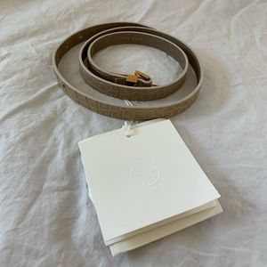 The Row Light Beige Genuine Crocodile Belt